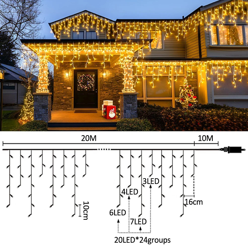 GlowCurtain LED RGBIC String Lights 6.5/20m 200/480LED
