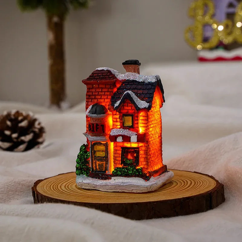 LumiVillage LED Snow House Ornament