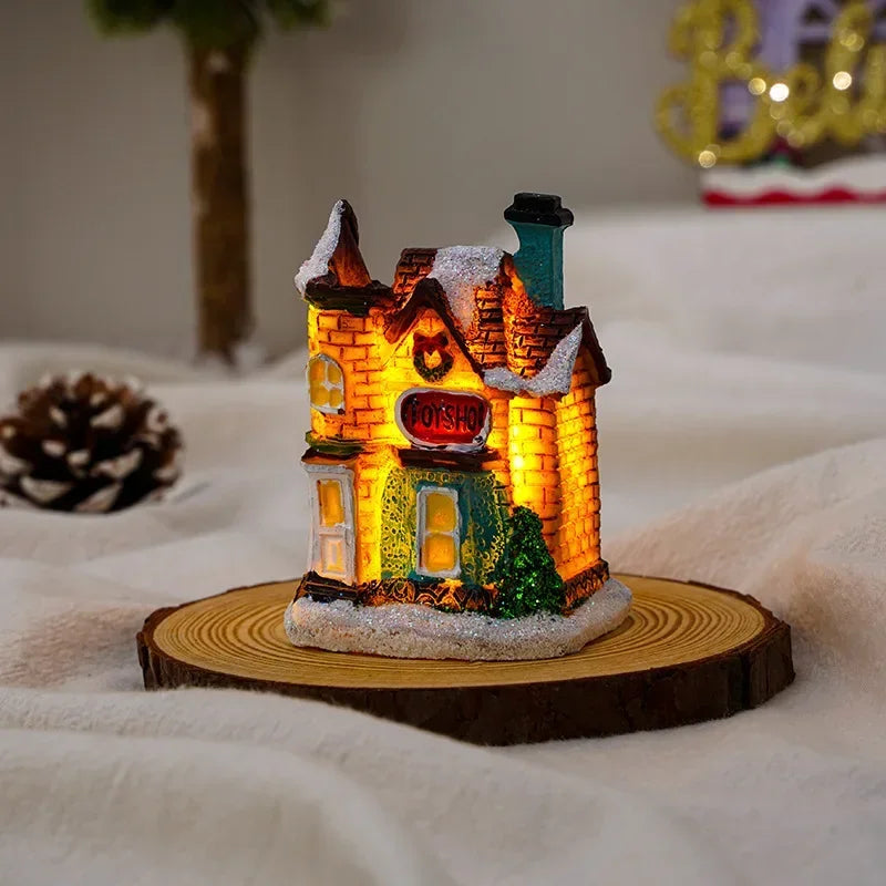 LumiVillage LED Snow House Ornament