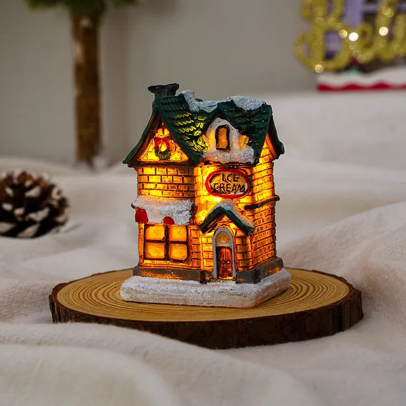 LumiVillage LED Snow House Ornament