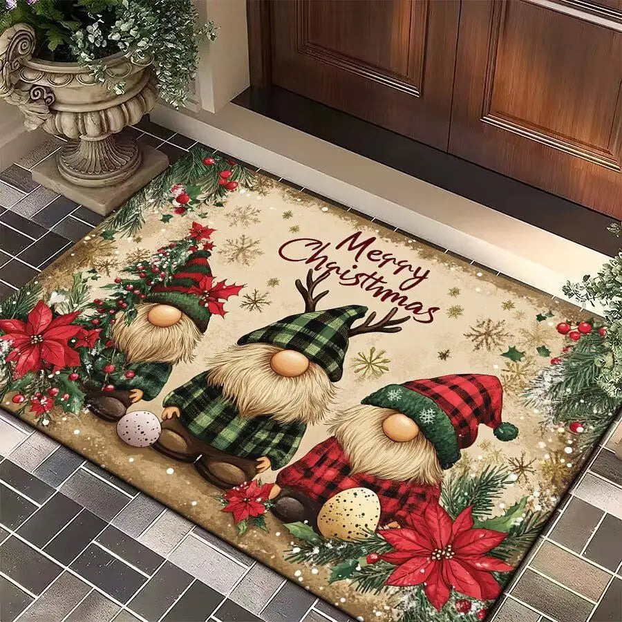 Christmas Flannel Welcome Doormat