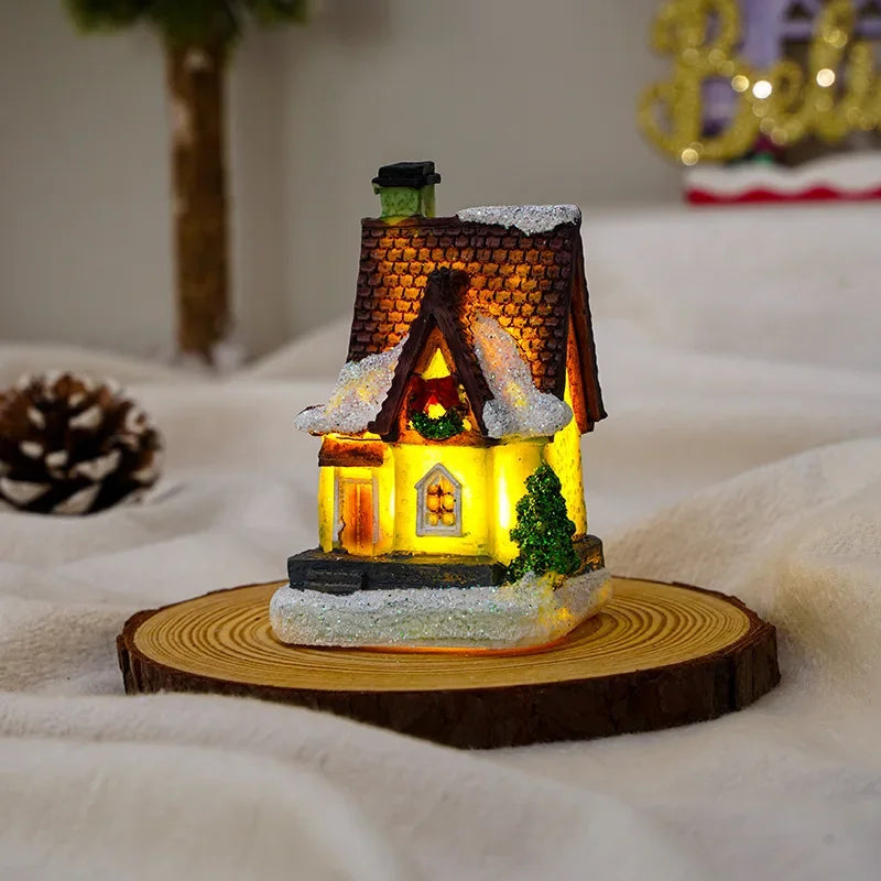 LumiVillage LED Snow House Ornament