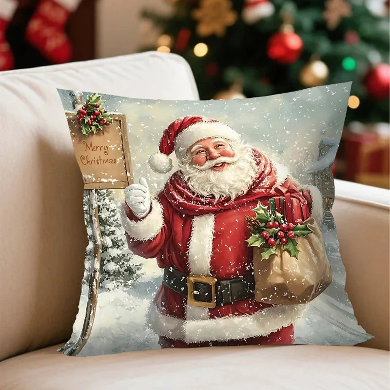 Festive Forest Holiday Pillow Cover