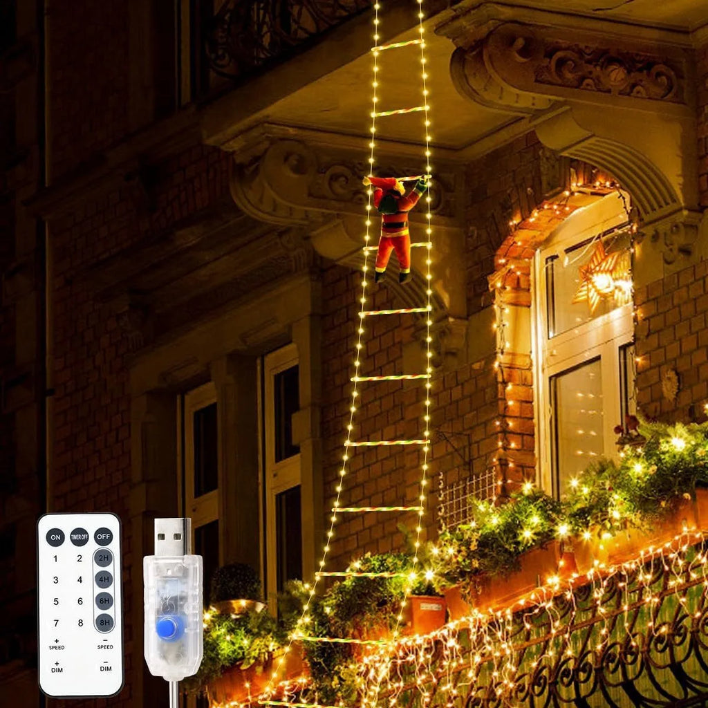 Climb-With-Santa LED Ladder Light USB Plug 8 Flashing Modes