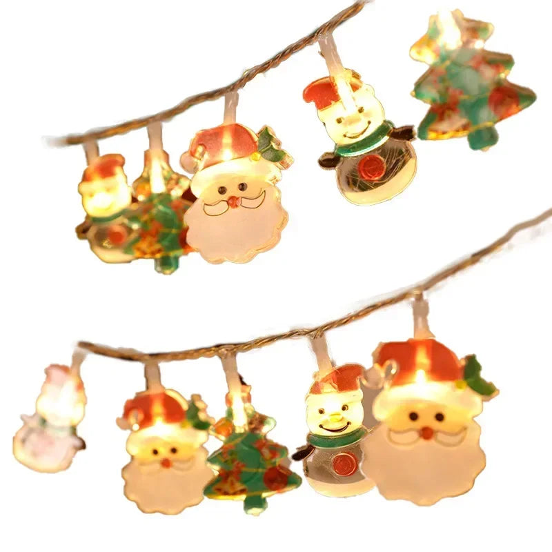 Battery-Powered Santa & Snowman LED Garland